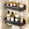 Aluminum Shower Caddy for Bathroom Storage – No-Drill Wall-Mounted Organizer