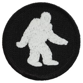 Glow in The Dark Bigfoot Patrol Patch - 2" Diameter Round Embroidered Patch