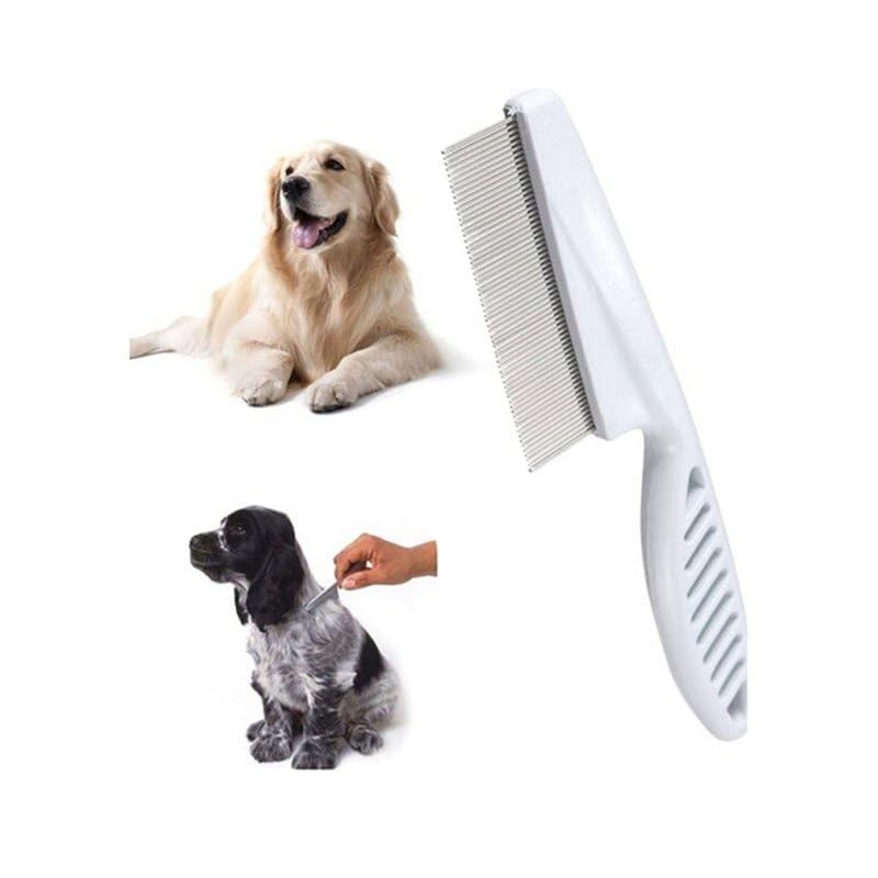 White Long Handle Metal Hair Nit Comb Remove Head Nits