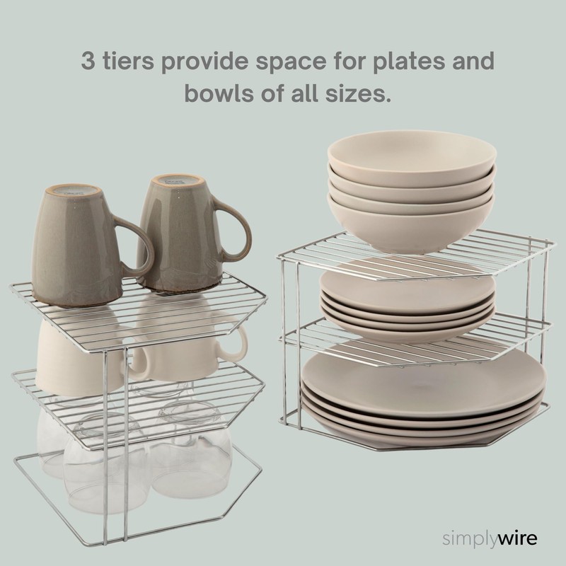 simplywire – 3 Tier Plate Racks – Pack of 2