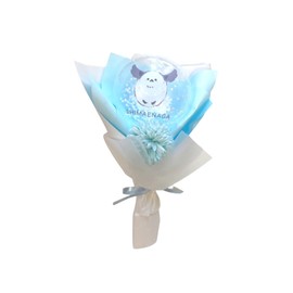 Candy Flower March: Pink Purple Blue and Flower Bouquet (9.8 x 5.9 inches (25 x 15 cm)/Birthday/Recital/Graduation/School Entrance (Blue)