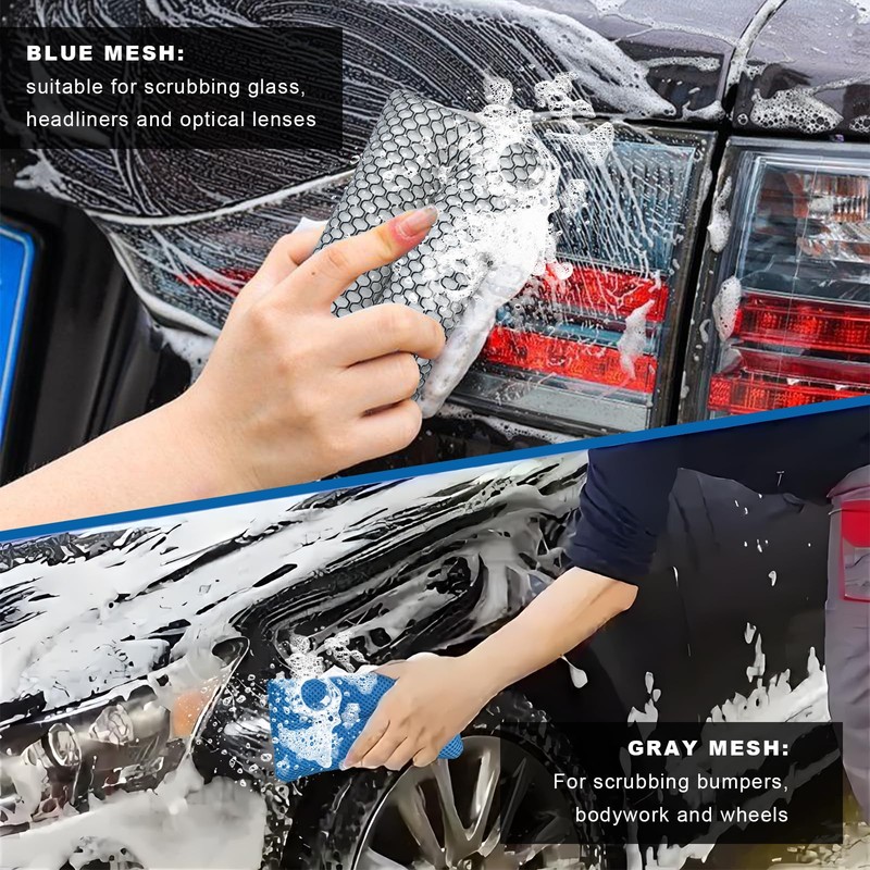 YTFRL 4 PCS Two-Sided Car Wash Sponge, Non-Scratch Microfiber Sponge
