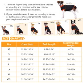 iBuddy Dog Surgical Recovery Suit, Professional Pet Recovery Shirt Dog Abdominal Wounds Bandages for Male Female，Anti Licking Breathable Dog Shirt