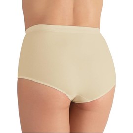 Liabel 2 x Seamless Underpants - High Waist Seamless Microfibre Briefs - Flat Tummy Effect - Shapewear Made in Italy, Nude