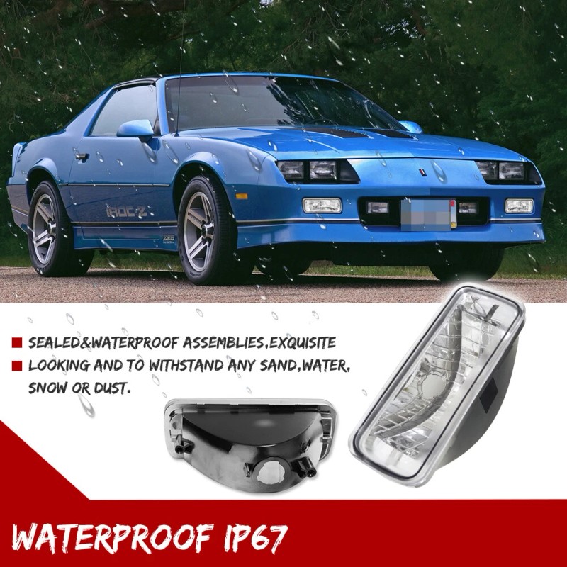 GTINTHEBOX Fits 1985-1992 Chevy Camaro Front Bumper Lights Turn Signal