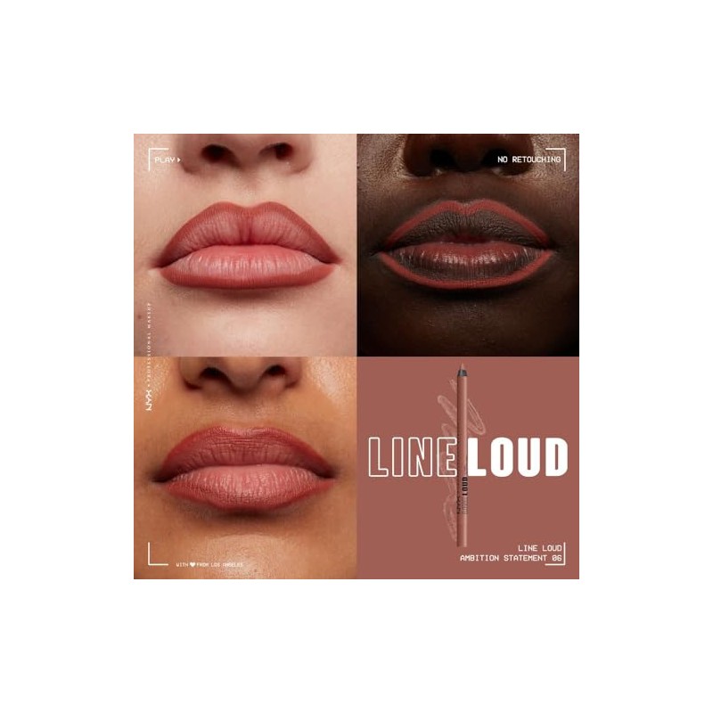 NYX Professional Makeup, Line Loud Lip Liner, Delineador de Labios,