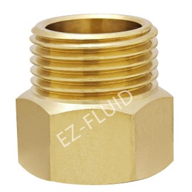 (1-PK) EZ-FLuid 3/4" MHT X 3/4" FIP Male Garden Hose Adapter Connector Coupling,Brass Thread Garden Hose Threaded to Pipe Threaded Adapter Pipe Fitting