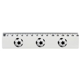 'Football' 15cm (6 Inch) White Plastic Ruler (RL00072723)