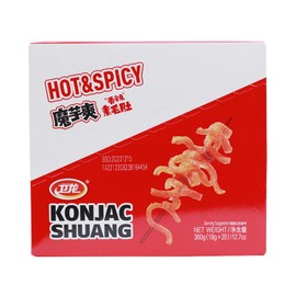 WeiLong Konjac Snack, Spicy Hot Strips, Spicy Snacks Latiao La tiao, Chinese Snacks Moyushuang, Spicy Flavor, 卫龙辣条，魔芋爽(香辣), 18g*20 Bags, Pack of 1