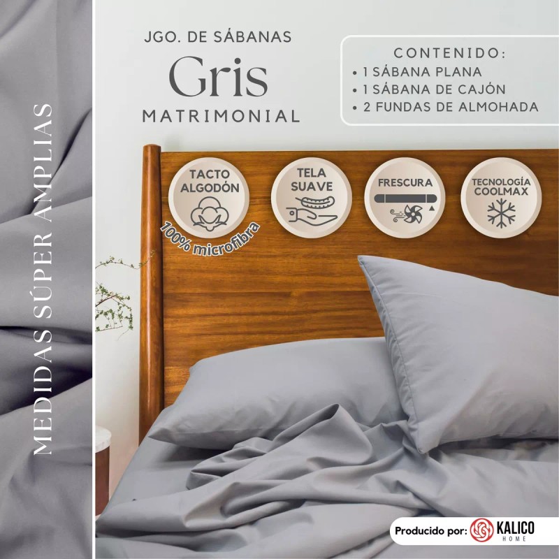 Cotton Kent Juego Sábanas Matrimonial Tacto Algodón Egipcio Cajón Alto