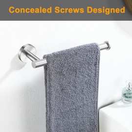 Hand Towel Holder for Bathroom, Brushed Nickel Hand Towel Bar, SUS304 Stainless Steel Hand Towel Hanger, Wall Mounted Small Hand Towel Ring, 9 Inch Round Heavy Duty Towel Rack for Bathroom, Kitchen