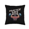 Practice Safe Sets Weightlifting Muscles Barbell Gym Trainer Throw Pillow