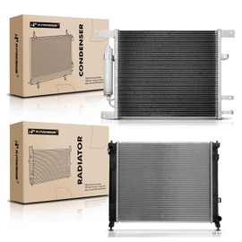 A-Premium Coolant Radiator & A/C Condenser Cooling Kit Compatible with Nissan Versa 2012-2019 1.6L, Versa Note 2014-2019 1.6L, Manual Transmission, Replace# 214101HS3A, 921001HA3A 2-PC Set