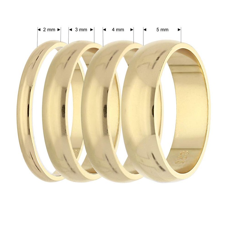 Treuheld® 925 Sterling Silver Ring, Gold, 48 Sizes