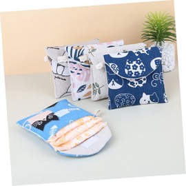 COLLBATH Sanitary Napkin Pouch Set of 5 Knitted Fabric Period Bag Small Item Container Multi-Purpose Women's Bag