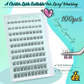 Obeyalash NatüRliche Wimpern Selbstklebend Cluster Lashes C Curl 8-16mm Cat Eye Press On Wimpern Von Unten Kleben Lashes Extensions Wispy Einzelwimpern DIY at Home (KLS220)