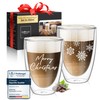 ElbFuchs® Double-Walled Latte Macchiato Glasses Grandma + Grandpa 2 x