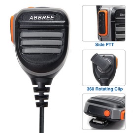 ABBREE AR-780 Radio Microphone Speaker Mic Ham Radio Accessories, Remote Shoulder Mic for Baofeng BF-F8HP Pro UV-5R 5RM UV-21R K5PLUS GM-15 Pro UV-5G Plus GM-5RH Quansheng UV-K5 8