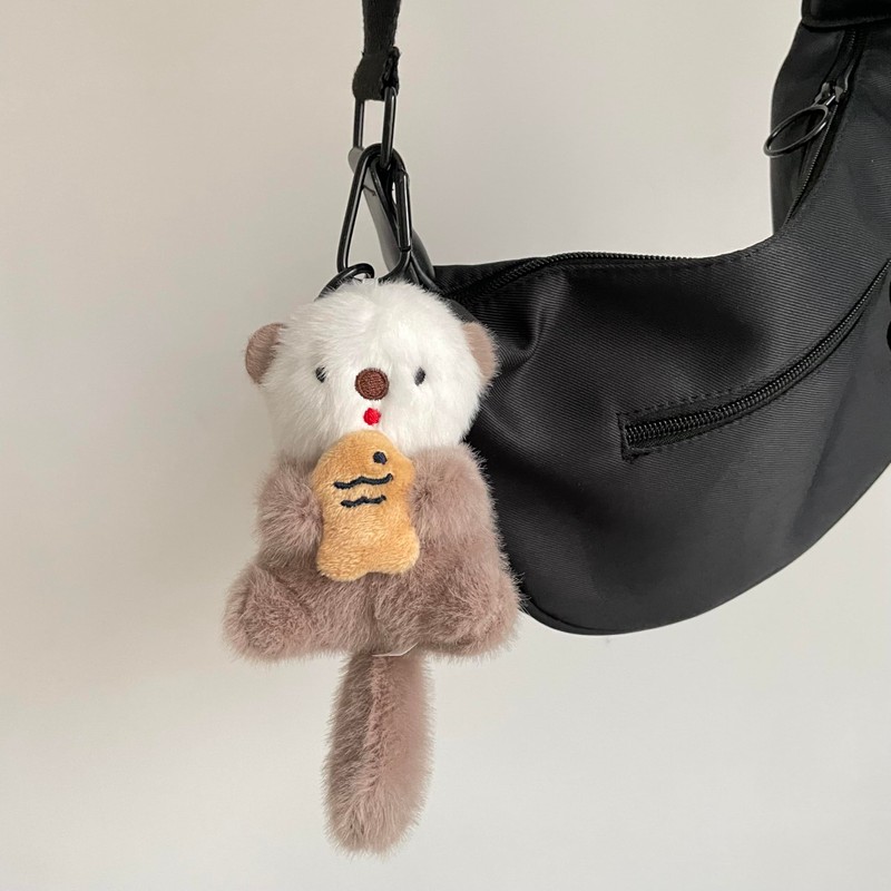 BRIWAD Cute Otter Plush Keychain Pendant Kawaii Bag Charm Lovely