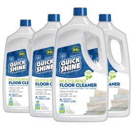 Quick Shine Multi Surface Floor Cleaner 64oz, 4Pk | Ready to Use-Streak Free- No Rinse | Use on Hardwood, Laminate, Luxury Vinyl Plank & Stone | Use in Spray Mops & Vac Mops | Safer Choice Cleaner