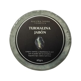 Nuestra Tierra Cosmética Jabón de Turmalina, Limpia Ilumina y Desintoxica, Rostro y Cuerpo, 60g