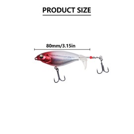 Pack of 5 Fishing Lures, Surface Bass Bait, Fishing Wobble Surface Bass Bait, Multifunctional Popper Fishing Lure, Topwater Fishing Lure with Propeller Tail, Suitable for Fresh and Salt Water