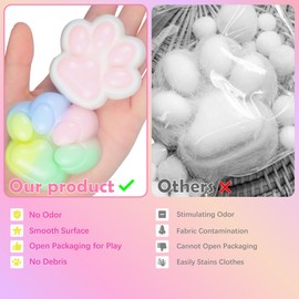 3 Pcs Squishy Cat Paw Squeeze Toys, Cute Squishies PVC Sensory Toys for Taba Squishy,Stress Relieving Fur Ball OPP Packaging Gifts, Fidget Toys Squishy Novelty Things,Suitable for Kids Teenage