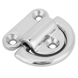 8mm Heavy Duty Stainless Steel Folding Pad Eye D Ring Tie Down Anchors,Marine Grade Stowage Cleat for Boat Yacht Motor Cargos Control Surface Mount