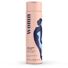 Womn Intimate Body Powder for Women - Against Sweat, Friction & Odour 100g | Talc free. Absorbs moisture, helps reduce chafing & odor. For intimate area, underbust, thigh