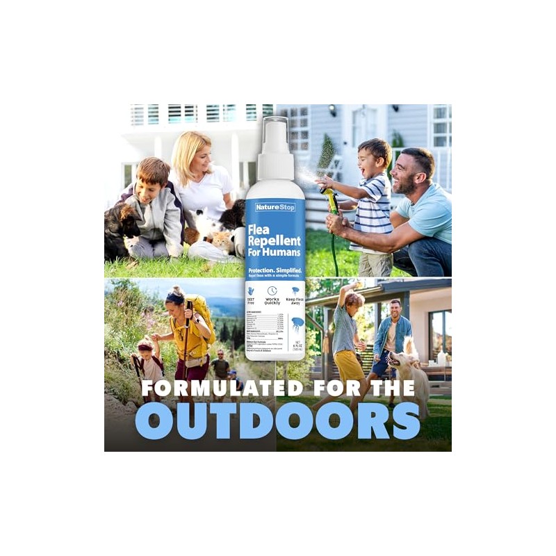 Flea Repellent Spray for Humans, DEET-Free Insect Repellent for Skin