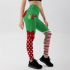 High Waist Tummy Control Stripes Bow Graphic Christmas Leggings Gingerbread