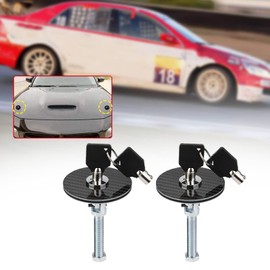 Hood Lock, 2pcs Car Universal Carbon Fiber Engine Hood Cover Lock Key Pin Kit Quick Release Hood Safety Pin Engine Bonnet Lock Kit with Keys