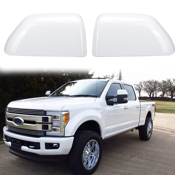 White Directly Replacement Top Half Tow Mirror Caps Cover Trim