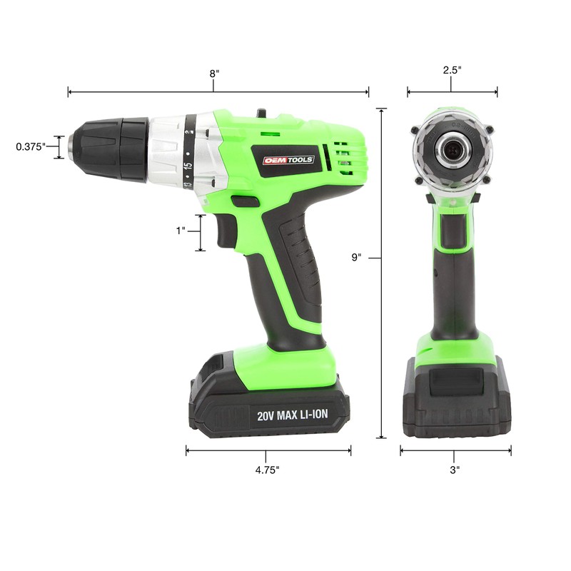 OEMTOOLS 24660 20 Volt Max Lithium Ion 3/8 Inch Drive