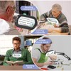 Drdefi 10X Square Magnifying Glass with Light and Stand, Real