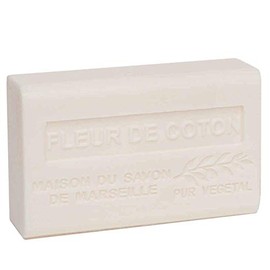 French Soap, Traditional Savon de Marseille - Cotton Flower (Fleur de Coton) 125g