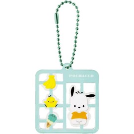 Tees Factory Sanrio Characters SR-5541877PC Plastic Model Style Key Holder Pochacco Approx. H 2.0 x W 2.0 x D 0.2 inches (50 x 50 x 5 mm)