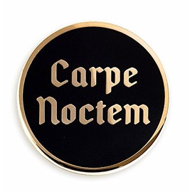 Pinsanity Carpe Noctem "Seize The Night" Gothic Enamel Lapel Pin