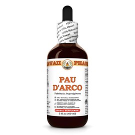 PAU D'Arco (Tabebuia Impetiginosa) Dry Bark Tincture, Made in Hawaii, All Natural, Vegan, Pure Liquid Extract - 2 fl.oz