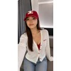 See-through thin long sleeve point button summer women's cardigan V-neck