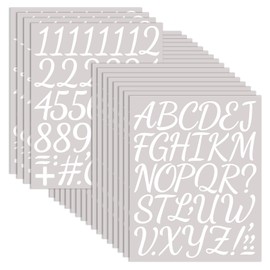 592 PCS 16 Sheets Letter Stickers 2 Inch Large Alphabet Sticker Vinyl Self Adhesive Waterproof Number Sticker Suitable for Indoor Outdoor Mailbox Poster Crafts (Handwriting,White)