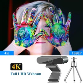 LINGHUFOX Auto Framing USB Conference Camera for Interactive Whiteboard, TV and Computer Laptop, 4K Webcam with Microphone for Conferencing and Video Calling