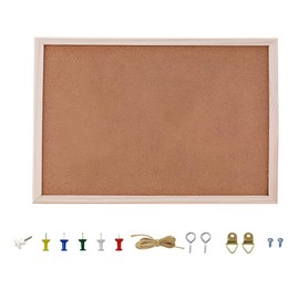 20 x 30 cm Cork Board – Small Bulletin Pin Board with Wooden Frame, Ideal for Office, School, and Memo Notices with Push Pins