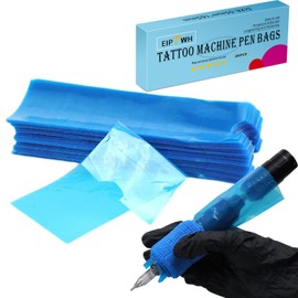 EIPTWH 200PCS Tattoo Pen Cover,Blue Rotary Tattoo Machine Pen Bags Sleeves for Tattoo Artist,Thickness&Wider Pen Machine Covers Fit All Tattoo Machines Pen