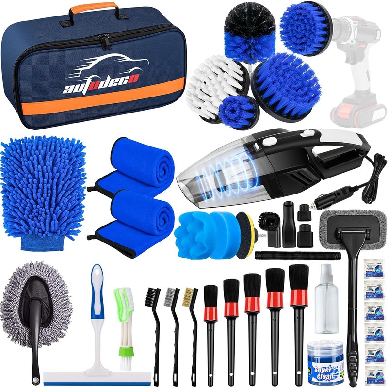 Juego de 32 cepillos para detalles de coche, kit de