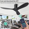 ducrew 52” Flush Mount Ceiling Fans No Lights and Remote/APP