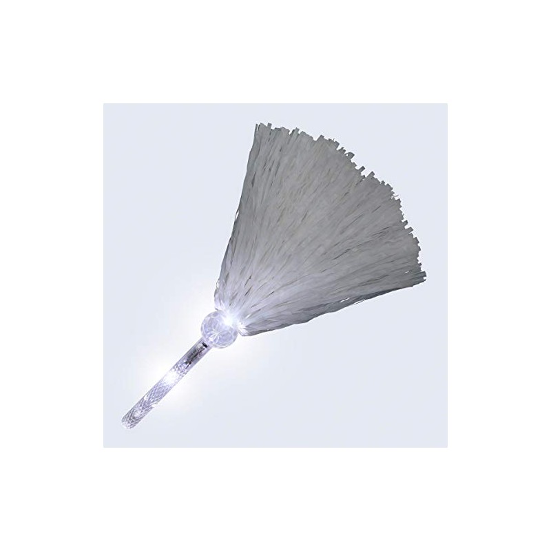 Set of 2 White Light Up Team Spirit Pom Poms