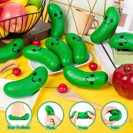 12 Pcs Pickle Stress Ball, Funny Food Stress Balls Bulk for Employee Teacher Team Gifts