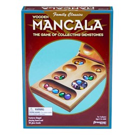 Pressman Mancala - Real Wood Folding Set, with Multicolor Stones by Pressman