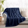 RUIKASI Fleece Throw Blanket for Sofa - Single Fluffy Navy